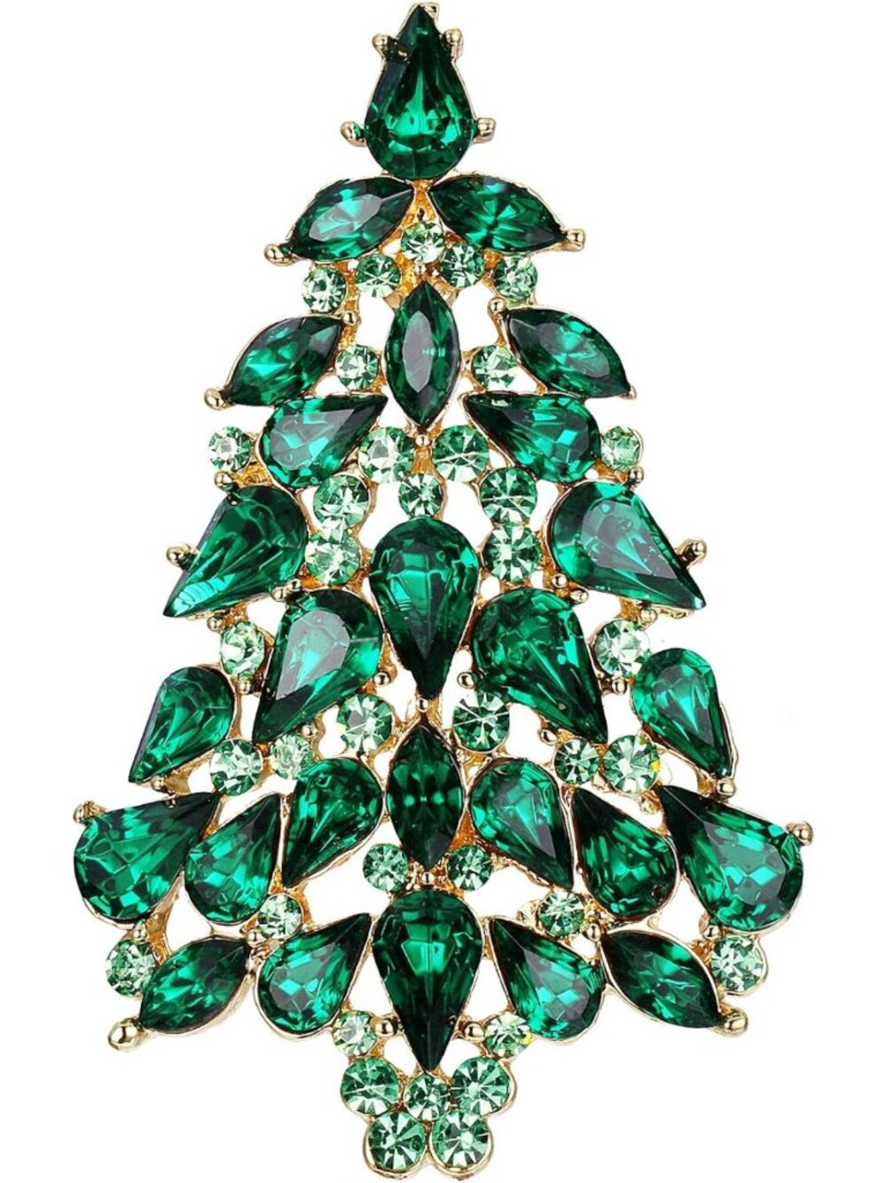 Elegant Austrian Crystal Teardrop Brooch Pin for Holiday Parties & Events